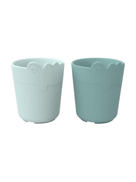 Service de mugs Kiddish, 2 élém., Plastique, Tons bleus, Ø 7 x haut. 8 cm, 100 ml