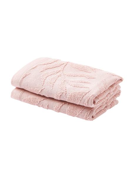 Ręcznik z bawełny Leaf, różne rozmiary, Blady różowy, Ręcznik, S 30 x D 50 cm, 2 szt.