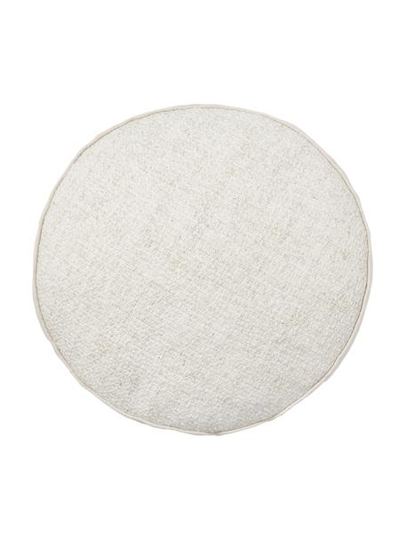 Cuscino arredo rotondo in bouclé Dotty, Bianco crema, Ø 40 cm