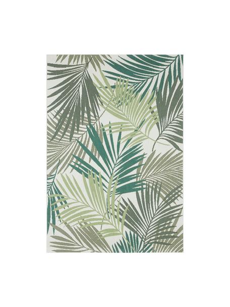 Tapis intérieur-extérieur motif feuilles Vai, Polypropylène, Tons verts, beige, larg. 80 x long. 150 cm (taille XS)