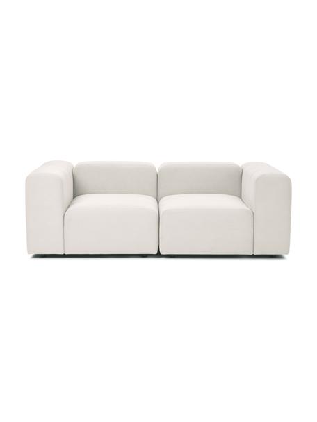 Modulares Sofa Lena (3-Sitzer) in Cremeweiß, Bezug: Webstoff (88% Polyester, , Gestell: Kiefernholz, Schichtholz,, Füße: Kunststoff, Webstoff Weiß, B 209 cm x T 106 cm