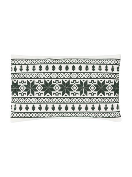 Vyšívaný povlak na polštář s norským vzorem Orkney, 100% bavlna, Zelená, Š 30 cm, D 50 cm