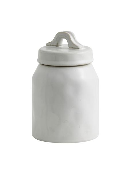 Boîte de rangement artisanale céramique Lulo, Céramique, Blanc, Ø 11 x haut. 20 cm