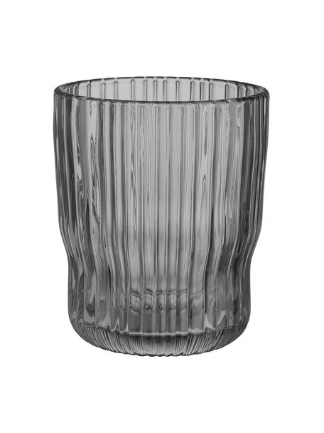 Vasos con relieve Chelsea, 6 uds., Vidrio, Gris, Ø 8 x Al 10 cm, 250 ml