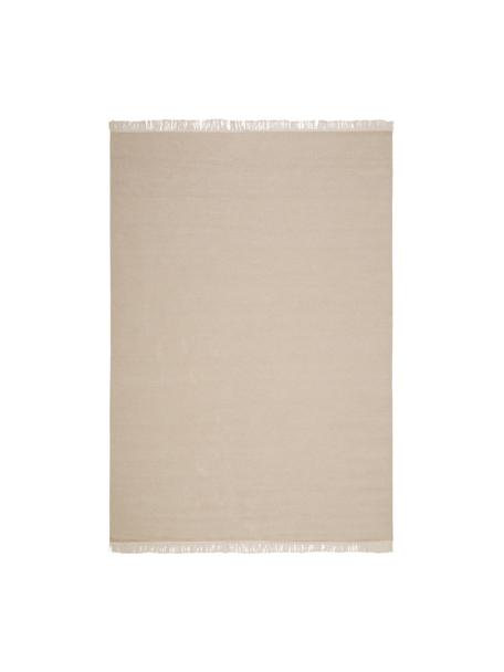 Tappeto kilim in lana beige tessuto a mano con frange Rainbow, Frange: 100% cotone Nel caso dei , Color sabbia, Larg. 200 x Lung. 300 cm (taglia L)