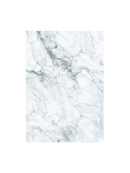 Carta da parete con motivo marmo bianco Marble, Tessuto non tessuto, Bianco, Larg. 195 x Alt. 280 cm