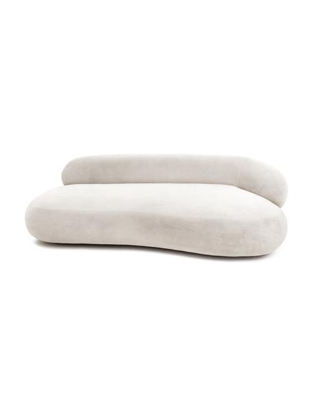 Nierensofa Alba (3-Sitzer), Bezug: 97% Polyester, 3% Nylon D, Gestell: Massives Fichtenholz, FSC, Füße: Kunststoff, Webstoff Cremeweiß, B 235 x T 114 cm, Rückenlehne rechts