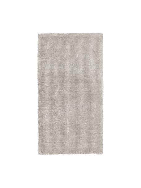 Handgewebter Kurzflor-Teppich Ainsley, 60 % Polyester, GRS-zertifiziert
40 % Wolle, Hellgrau, B 80 x L 150 cm (Größe XS)