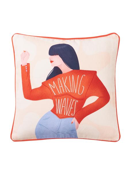 Funda de cojín llamativa Damali, 100% algodón, Making waves, An 40 x L 40 cm