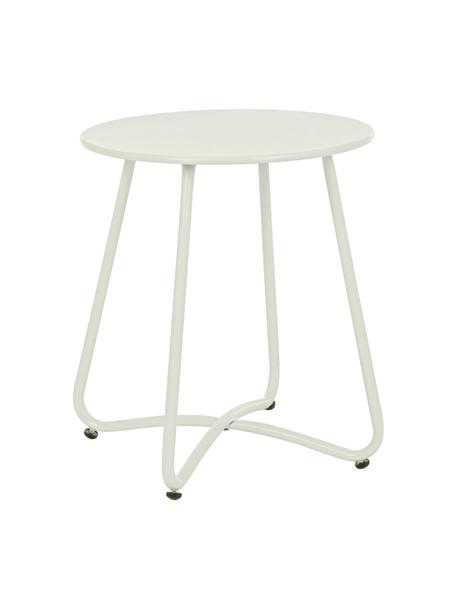 Tavolino rotondo da giardino bianco Wissant, Acciaio verniciato a polvere, Bianco, Ø 40 x Alt. 45 cm