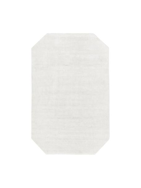 Handgeweven viscose vloerkleed Jane Diamond in ivoorkleur, Bovenzijde: 100% viscose, Onderzijde: 100% katoen, Ivoorkleurig, B 120 x L 180 cm (maat S)