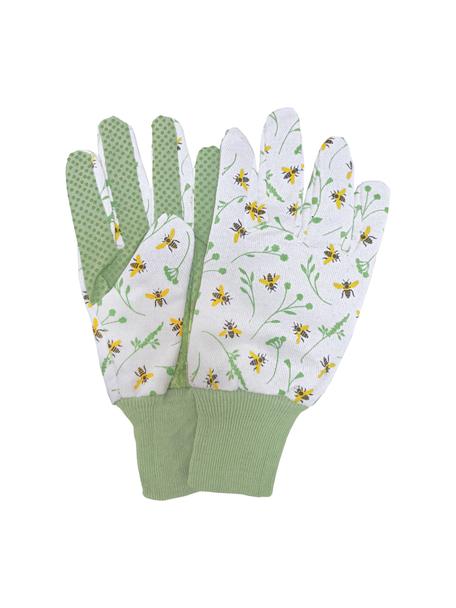 Zahradnické rukavice Bee, 80 % bavlna, 20 % polyester, Bílá, zelená, více barev, Š 11 cm, V 23 cm