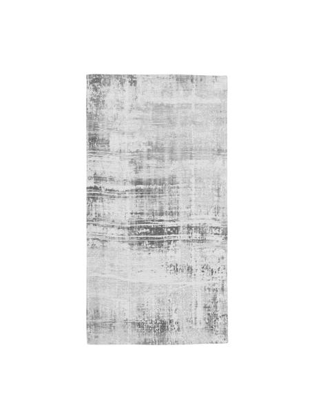 Vlak geweven katoenen vloerkleed Louisa in zilverkleur/lichtgrijs, Bovenzijde: 85% katoen, 15% polyester, Onderzijde: latex, Grijstinten, B 80 x L 150 cm (maat XS)