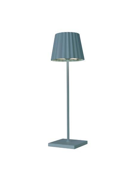 Lampada dimmerabile mobile da tavolo per esterni blu Trellia, Paralume: alluminio rivestito, Base della lampada: alluminio rivestito, Blu, nero, Ø 12 x Alt. 38 cm