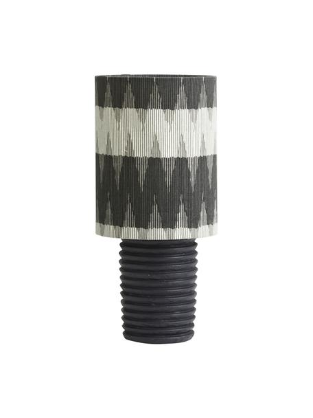 Kleine Tischlampe Aine, Lampenschirm: Stoff, Lampenfuß: Metall, beschichtet, Schwarz, Weiß, Ø 16 x H 35 cm