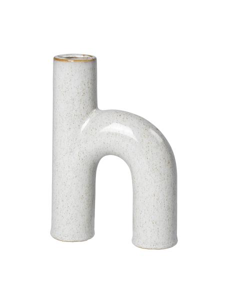 Vaso di design in gres Hector, Gres, Bianco crema, Larg. 13 x Alt. 19 cm