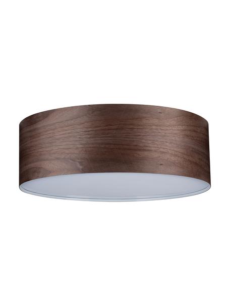 Plafondlamp Neordic van hout, Lampenkap: hout, Diffuser: kunststof, Bruin, Ø 45 x H 15 cm