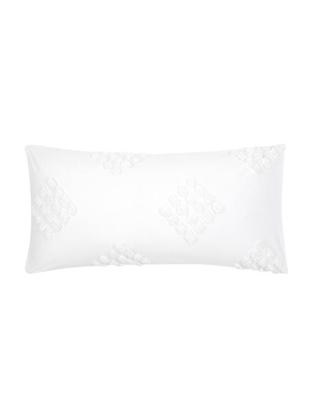 Obliečka na vankúš z bavlneného perkálu s tuftovanou dekoráciou Fia, 2 ks, Biela, Š 40 x D 80 cm