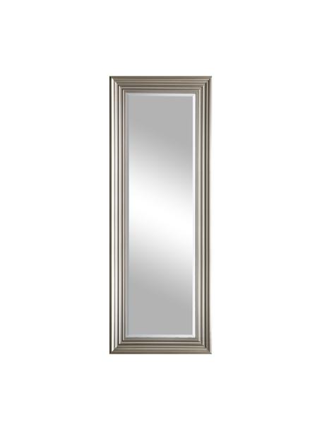 Eckiger Wandspiegel Haylen mit silbernem Rahmen, Rahmen: Kunststoff, Spiegelfläche: Spiegelglas, Silberfarben, B 48 x H 132 cm