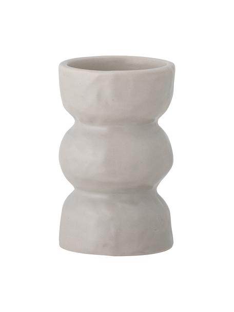 Kameninový svícen na čajovou svíčku s nepravidelným povrchem Imilia, Kamenina, Tlumeně bílá, Ø 5 cm, V 8 cm
