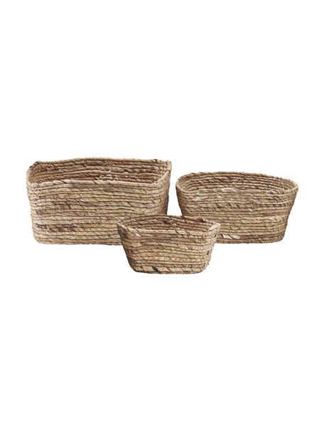 Set de cestas Nangloi, 3 uds., Jacinto acuático, Marrón, Set de diferentes tamaños