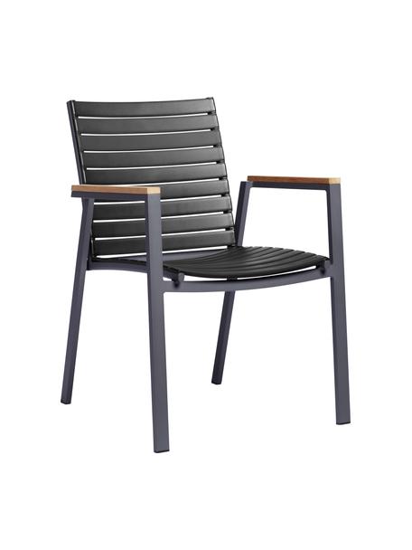 Tuinfauteuil Mood Extreme in zwart, Frame: gepoedercoat aluminium, Zitvlak: kunststof, Zwart, B 57 x D 62 cm