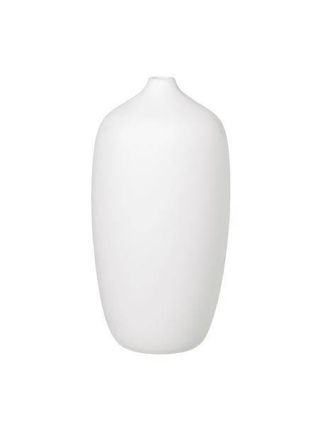 Jarrón grande Ceola, Cerámica, Blanco, Ø 13 x Al 25 cm