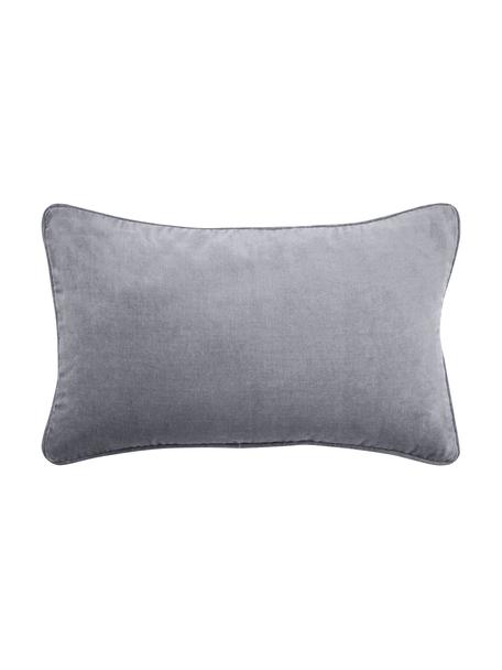 Poszewka na poduszkę z aksamitu Dana, 100% aksamit bawełniany, Szary, S 30 x D 50 cm