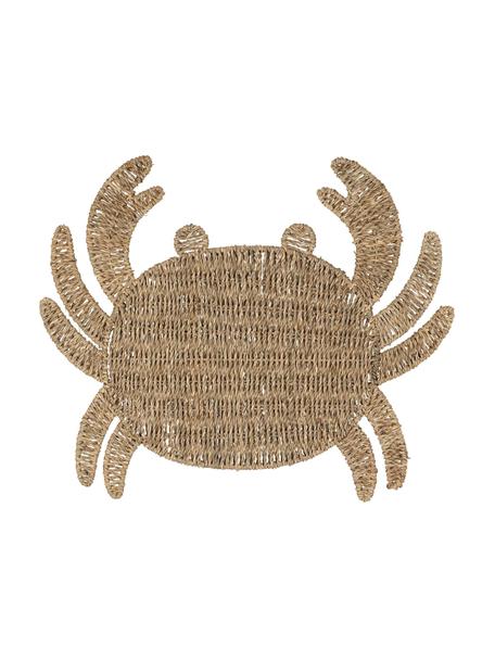 Mantel individual de seegrass Crab, Jacintos de agua, Marrón, An 38 x L 48 cm