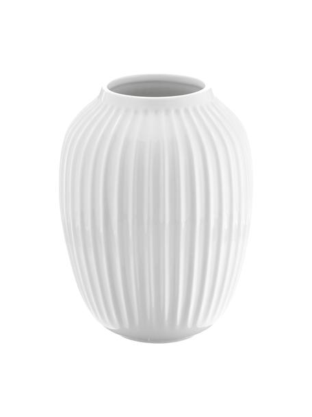 Handgefertigte Design-Vase Hammershøi in Weiß, Porzellan, Weiß, Ø 20 x H 25 cm