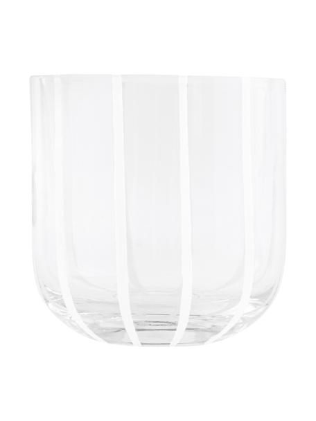 Vasos soplada artesanalmente Mizu, 2 uds, Vidrio, Transparente, blanco, Ø 8 x Al 8 cm, 320 ml