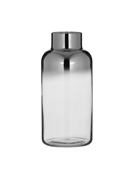 Vase verre teinté soufflé bouche Uma, Verre, laqué, Transparent, couleur chrome, Ø 16 x haut. 35 cm