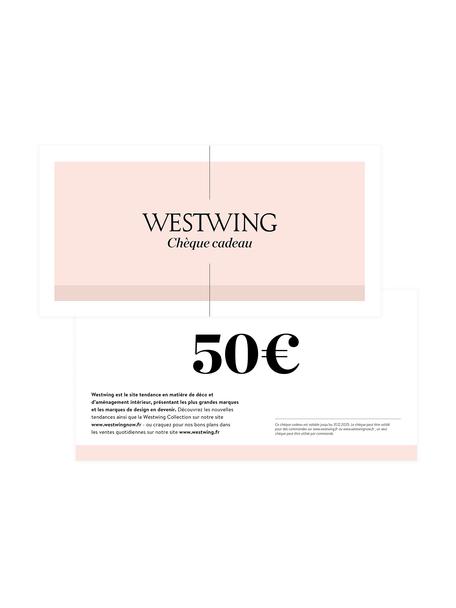 Chèque cadeau, Chèque cadeau sur papier élégant, enveloppe de haute qualité, Blanc, rose, 50