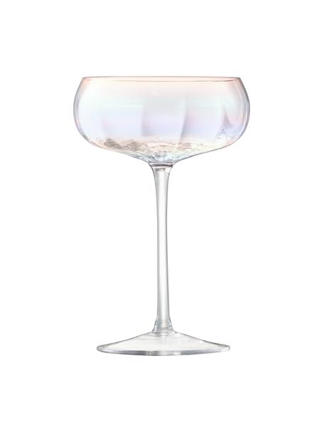 Kieliszek do szampana ze szkła dmuchanego Pearl, 4 szt., Szkło, Perłowy połysk, Ø 11 x W 16 cm, 300 ml