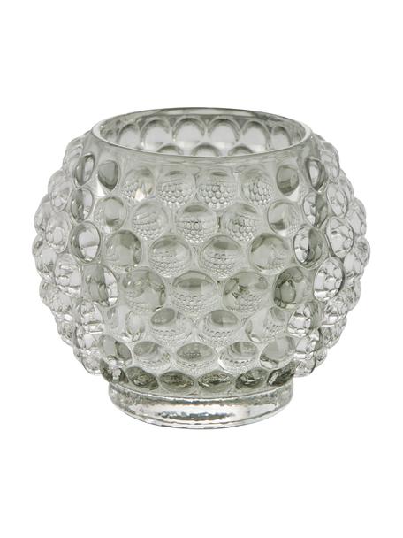 Ręcznie wykonany świecznik na tealighty Doria, Szkło, Szary, transparentny, Ø 9 x W 8 cm