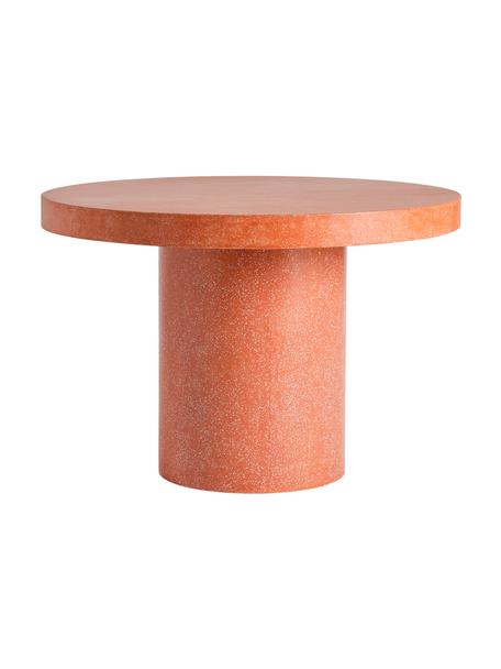 Table de jardin ronde terrazzo Frida, Ø 110 cm, Fibre de ciment, Orange, blanc, Ø 110 x haut. 76 cm