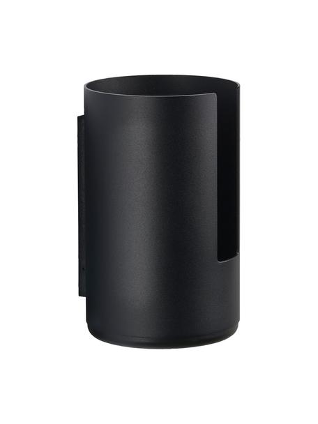 WC-papierhouder Rim van metaal voor wandbevestiging, Gecoat aluminium, Zwart, Ø 13 x H 22 cm
