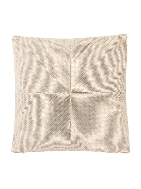 Bavlněný povlak na polštář se strukturálním vzorem Rino, 100 % bavlna, Béžová, Š 45 cm, D 45 cm