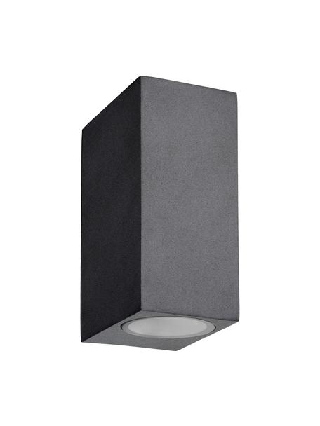 Außenwandleuchte Zora in Schwarz, Lampenschirm: Aluminium, beschichtet, Diffusorscheibe: Glas, Schwarz, B 7 x H 15 cm