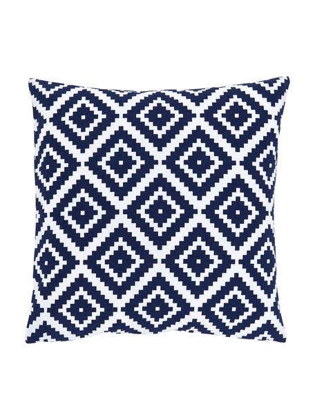 Kissenhülle Miami mit grafischem Muster, 100% Baumwolle, Blau, B 45 x L 45 cm