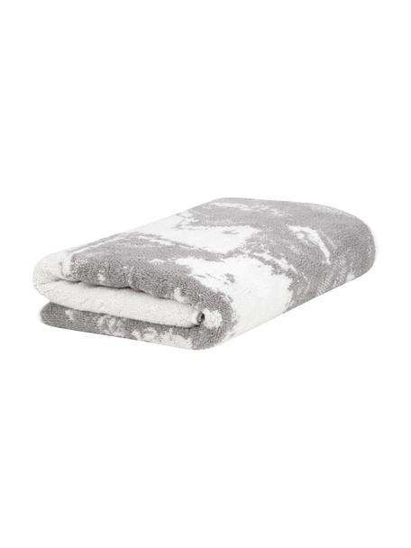 Asciugamano con motivo effetto marmo Malin, Grigio, bianco crema, Asciugamano, Larg. 50 x Lung. 100 cm, 2 pz