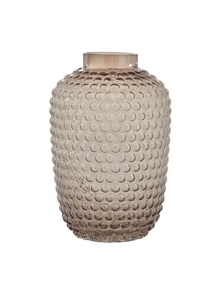 Vase déco en verre soufflé bouche Dorinia, Verre, Brun, Ø 18 x haut. 25 cm