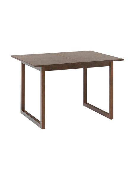 Uitschuifbare eettafel Calla, verschillende formaten, Tafelblad: MDF met eikenhoutfineer, Poten: massief eikenhout, Eikenhout, bruin gelakt, B 120 tot 160 x D 90 cm