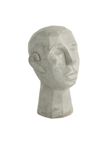 Großes Deko-Objekt Kopf, Zement, Grau, 20 x 30 cm