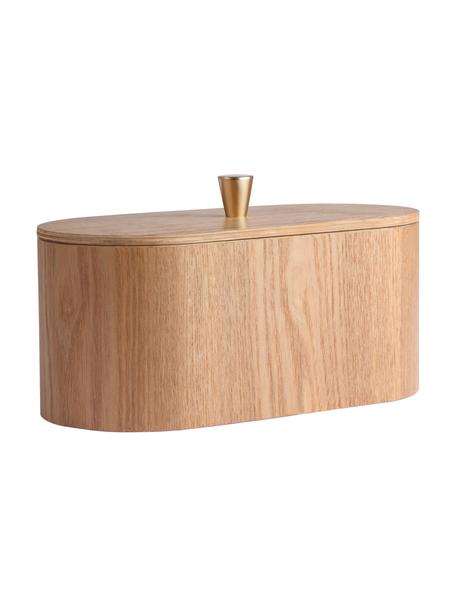 Holz-Aufbewahrungsbox Willow, Box: Weidenholz, Griff: Messing, Helles Holz, Messing, B 23 x H 10 cm