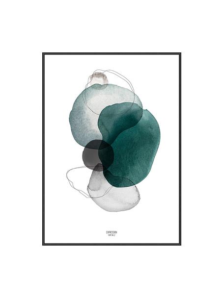 Impresión digital enmarcada Hope, Blanco, negro, verde, An 32 x Al 42 cm