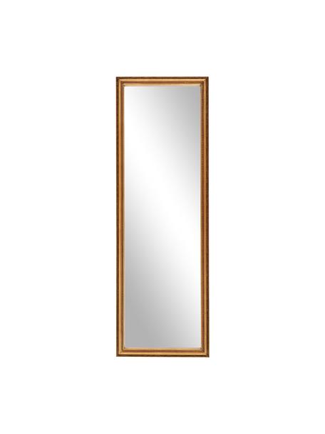Specchio da parete barocco con cornice in legno dorato Muriel, Cornice: legno massiccio rivestito, Retro: pannello di fibra a media, Superficie dello specchio: lastra di vetro, Dorato, Larg. 50 x Alt. 150 cm
