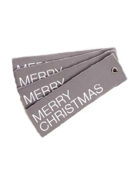 Etichetta per regalo Christmas 4 pz, Argentato, grigio, Larg. 4 x Lung. 12 cm