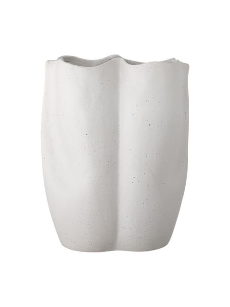 Steingut-Vase Elira in organischer Form, Steingut, Weiß, B 27 x H 35 cm