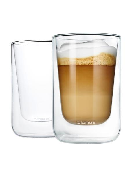 Tazas termo de vidrio de doble pared Nero, 2 uds., Vidrio, Transparente, Ø 8 x Al 12 cm, 250 ml